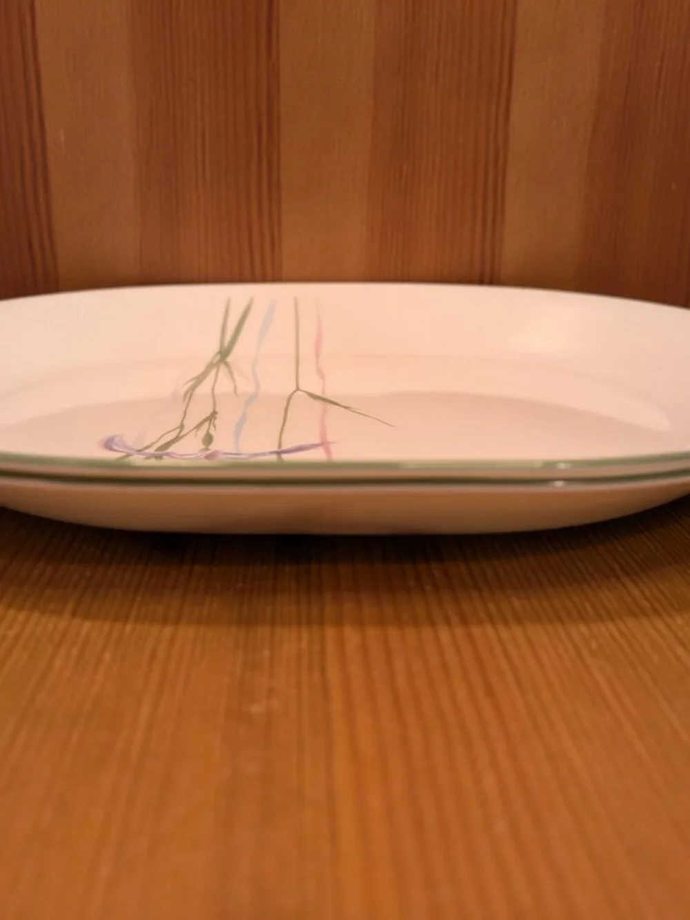 Set of 2 Corelle SHADOW IRIS Oval Serving Platter 12-1/4